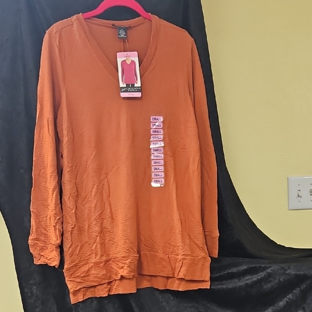 Adrianna Papell Orange Long Sleeve Top
